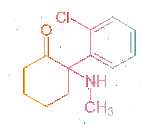 The ketamine molecule (structural formula)